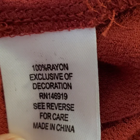 Freshman rosewood colored front tie top - Picture 8 of 9